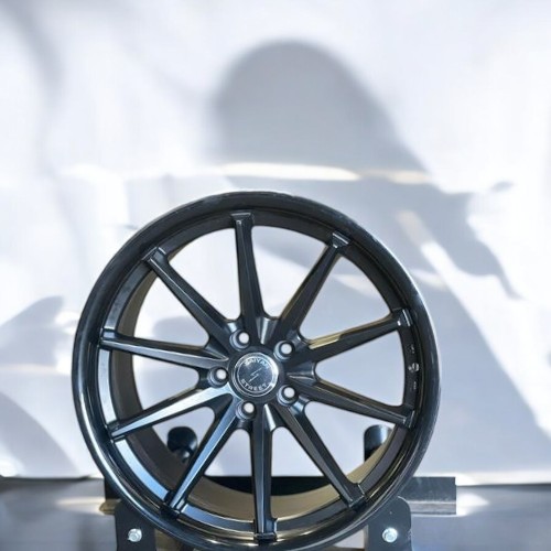 20X9 5X113 SAIYAN WHEELS FF1302 CB72.6MM 35MM MATTE BLACK BLACK LIP