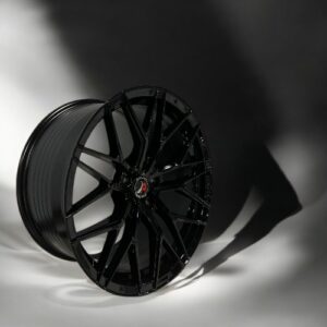 19X9.5 5X113 FLOW FORMING PISTON WHEELS P2104 CB72.6 35MM GLOSS BLACK