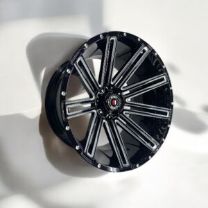 22X12 6X135 6X139.7 TS1003 CB106.2MM -44MM GLOSS BLACK MILLED