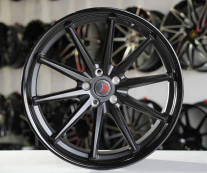 20X9 5X113 PISTON WHEELS P4139 CB72.6MM 35MM MATT BLACK GLOSS LIP