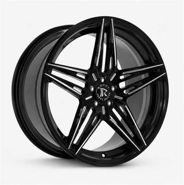 20X8.5 5X112 A0240 CB66.6MM 32MM GLOSS BLACK MILLED