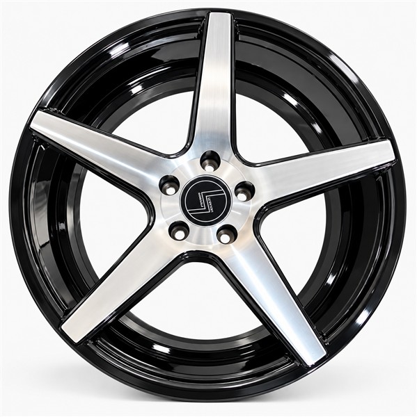 20X10 5X115 A0015 SAIYAN WHEELS CB72.6MM 18MM GLOSS BLACK MACHINED FACE