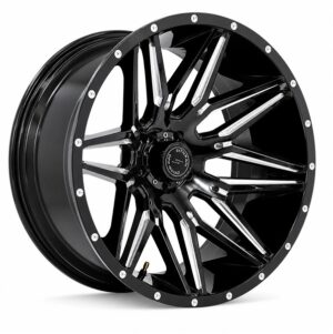22x12 5x127 saiyan wheels cb781mm 44mm gloss black milled 1