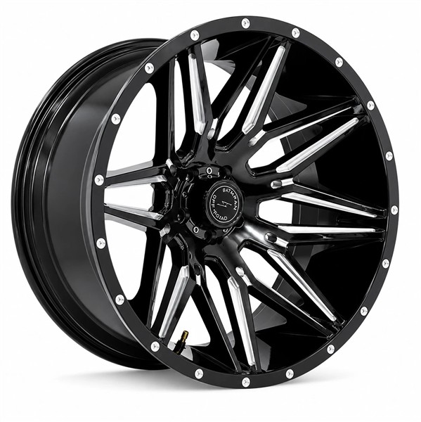 22X12 5X127 SAIYAN WHEELS CB78.1MM -44MM GLOSS BLACK MILLED
